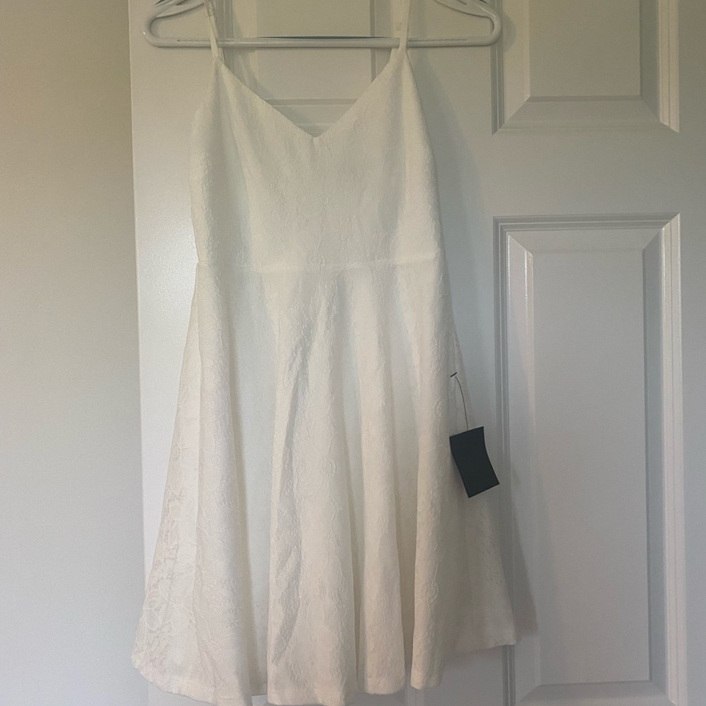 Skater dress, white lace, XS